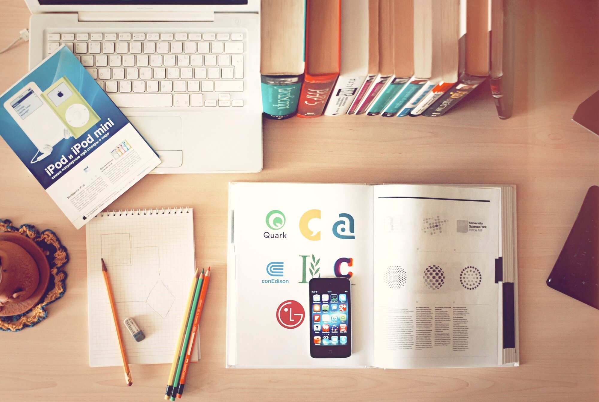 desk and book welcome image